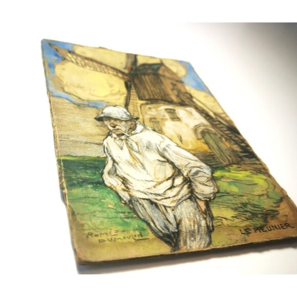 Le Meunie by Roméo Dumoulin French Country Windmill Signed Water Colour 1949 - Picture 2 of 10